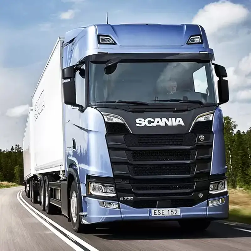 Scania Case Image Blue Truck White Trailer